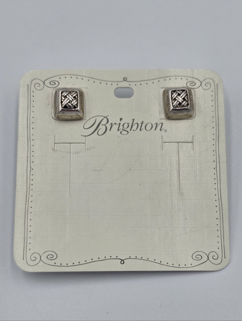 Brighton Interlok Loom post earrings featuring a square woven pattern